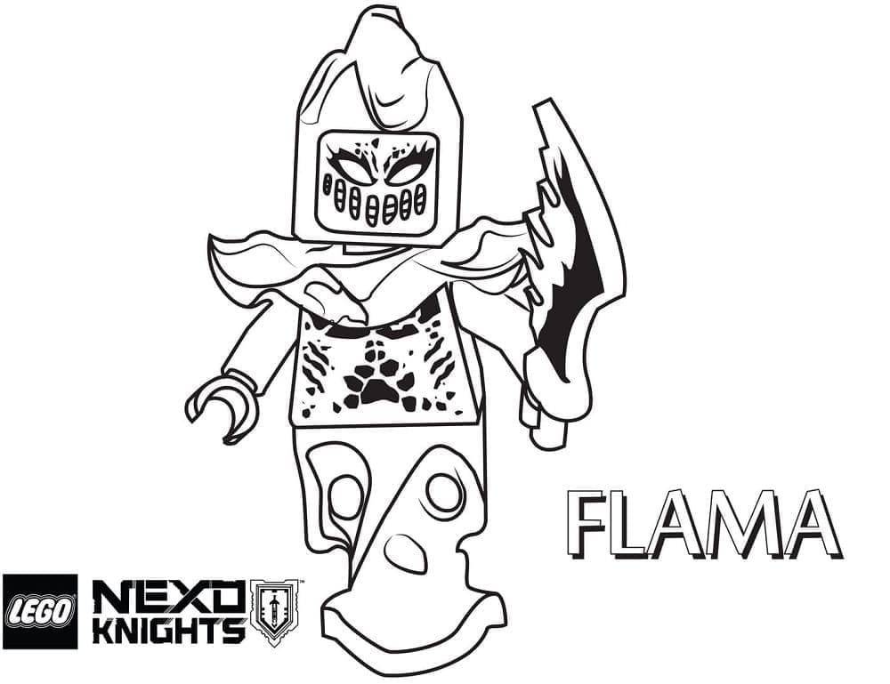 Kreslit Flama z Lego Nexo Knights omalovánka