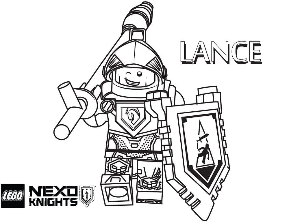 Kreslit Lance z Lego Nexo Knights omalovánka