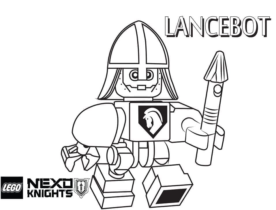 Kreslit Lancebot z Lego Nexo Knights omalovánka