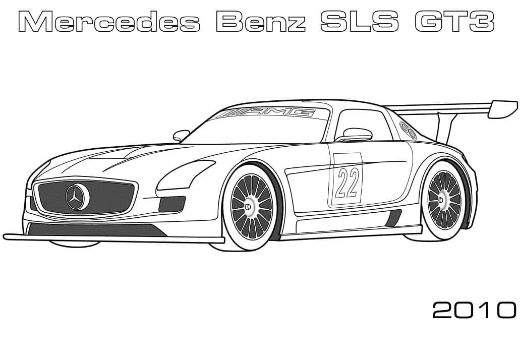 Nakreslit Mercedes Benz SLS AMG GT3 omalovánka