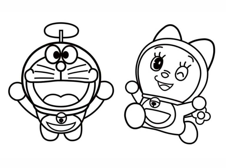 Doraemon a Dorami omalovánka