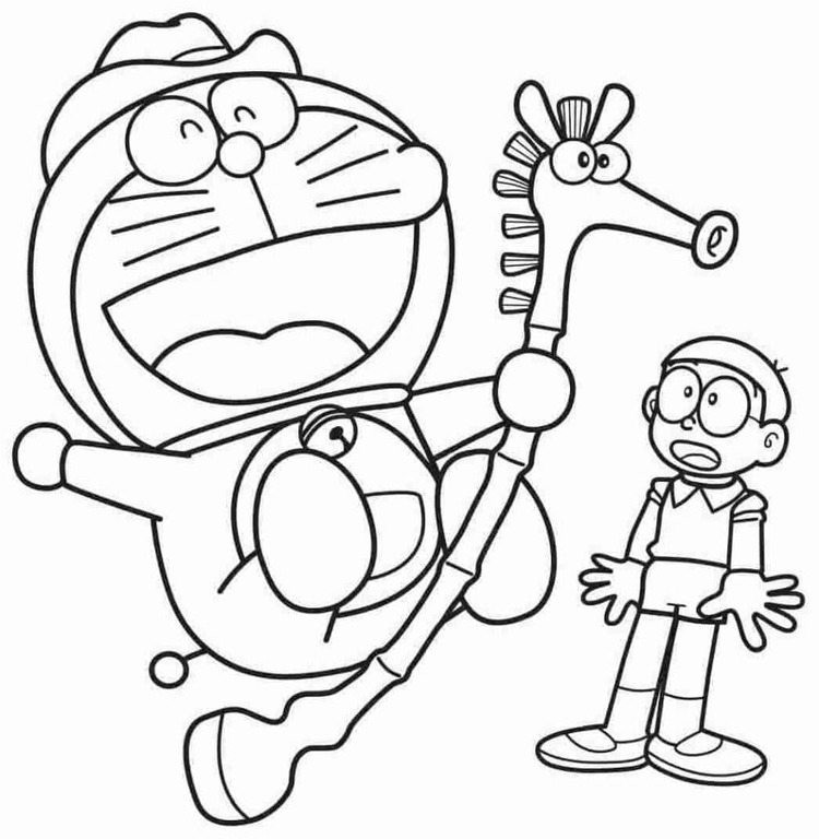 Doraemon a Nobita omalovánka