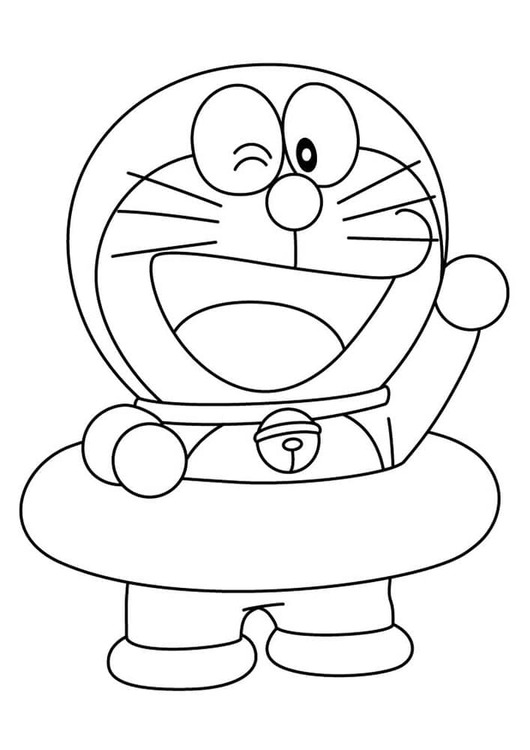 Doraemon zdarma k tisku omalovánka