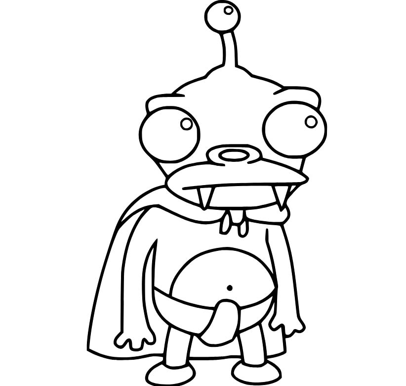 Kreslení Futurama Alien omalovánka