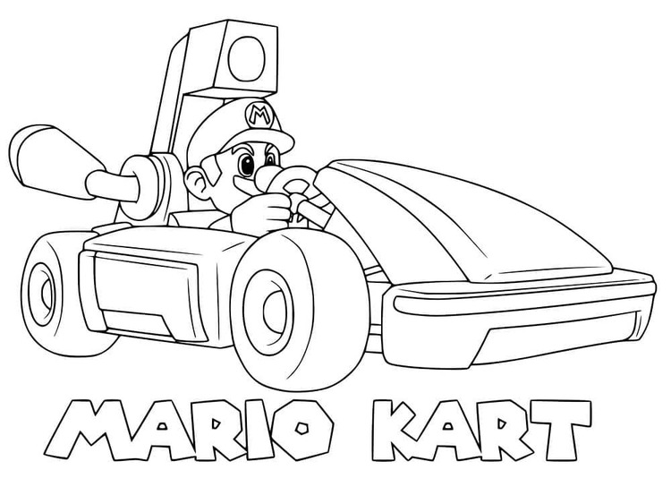 Kreslení Hra Mario Kart omalovánka