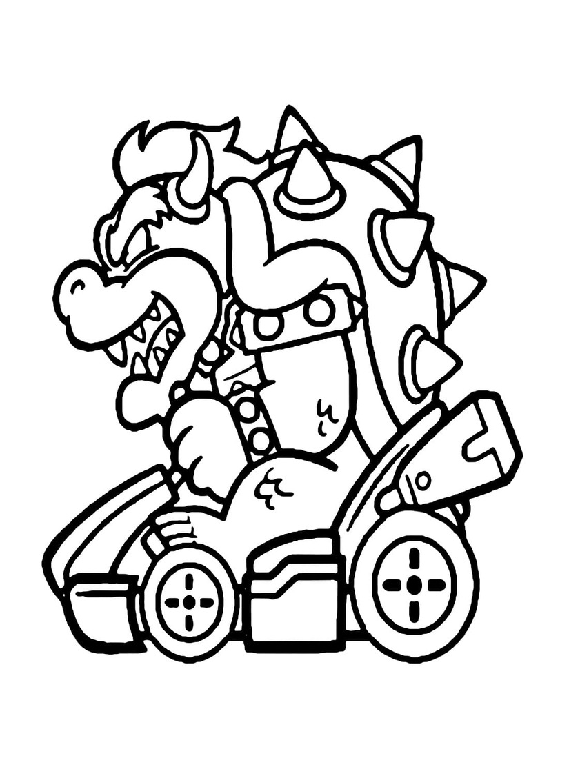 Kreslení Mario Kart Bowser omalovánka