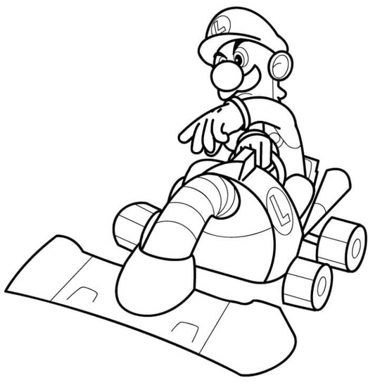 Kreslení Mario Kart Luigi omalovánka