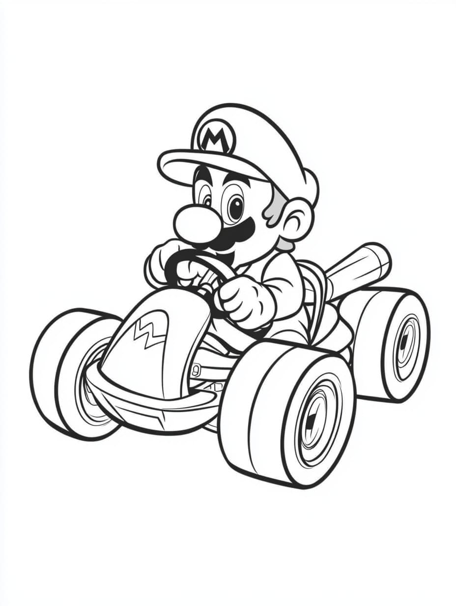 Nakreslete Mario Kart snadno omalovánka