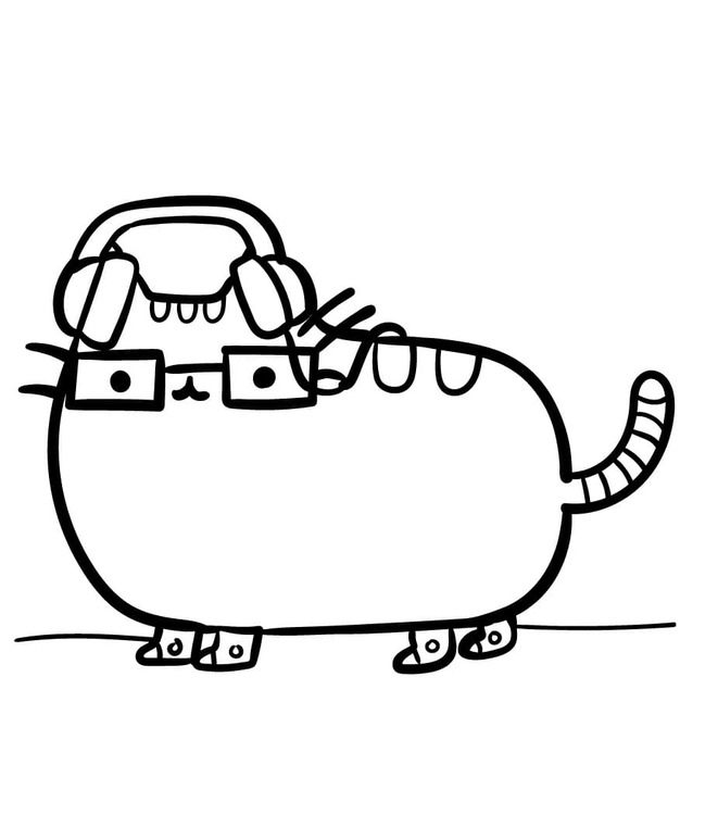 Nakreslete Nerd Pusheen omalovánka