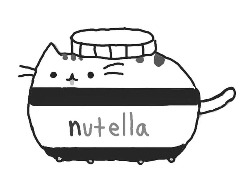 Nakreslete nutellu Pusheen omalovánka