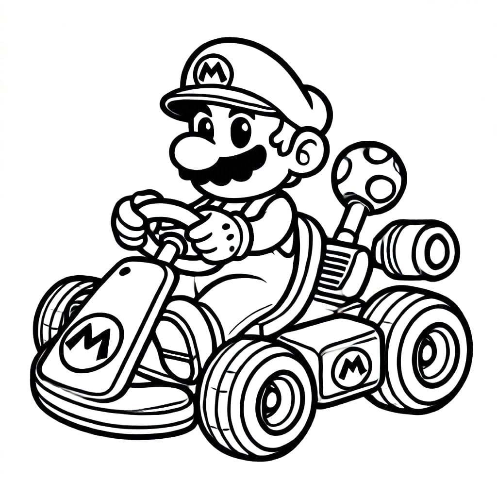 Nakreslete roztomilý Mario Kart omalovánka