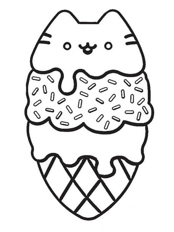 Nakreslete zmrzlinu Pusheen omalovánka