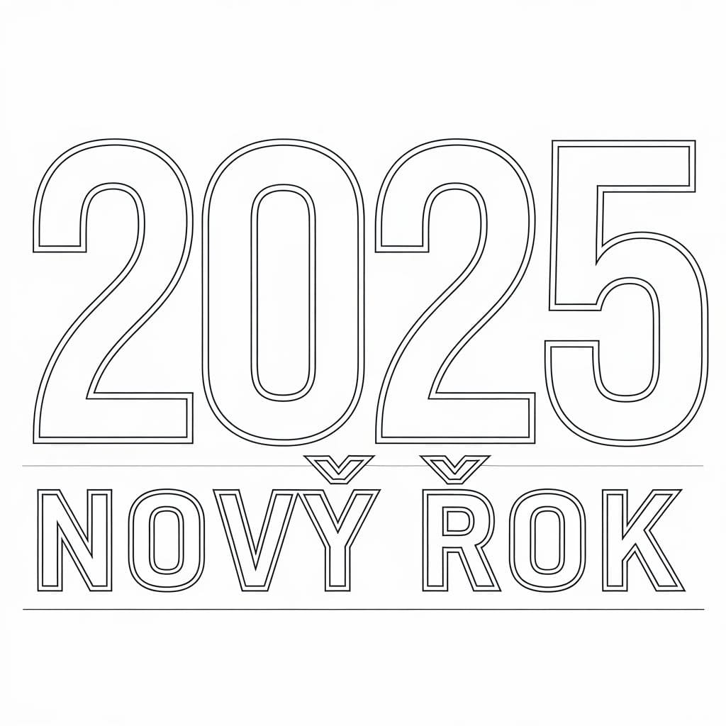 Nový Rok 2025 omalovánky