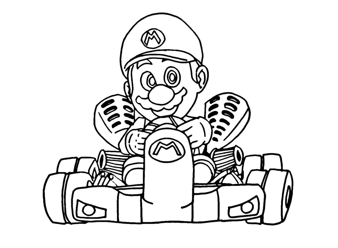 Roztomilý Mario Kart omalovánka