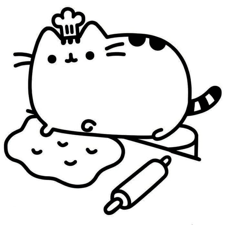 Šéfkuchař Pusheen omalovánka