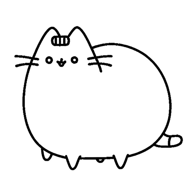 Snadné Pusheen omalovánka