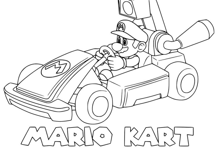 Úžasný Mario Kart omalovánka