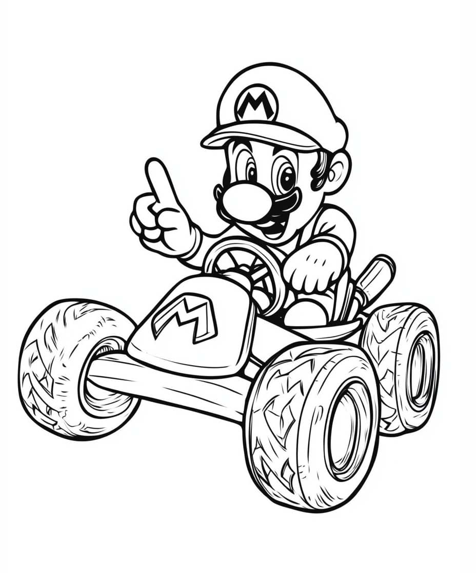 Základní kreslení Mario Kart omalovánka