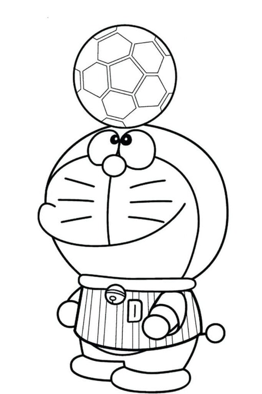 Kreslit Doraemon hraje fotbal omalovánka