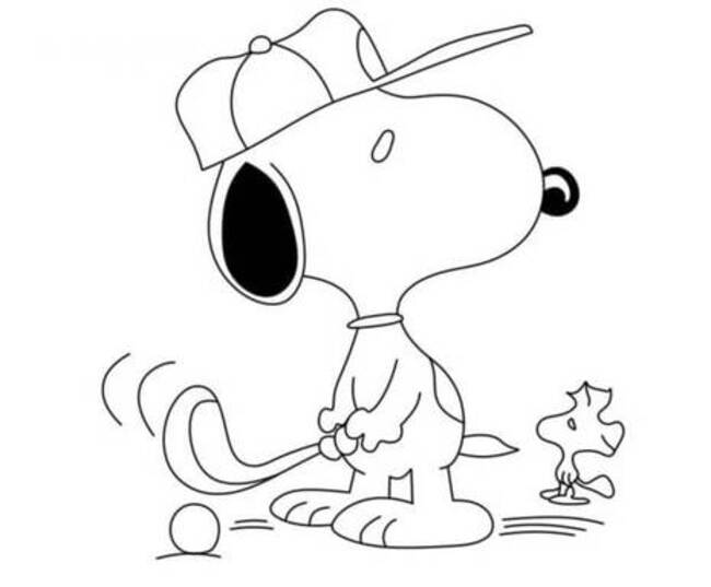 Kreslit Snoopy Hraje Golf omalovánka
