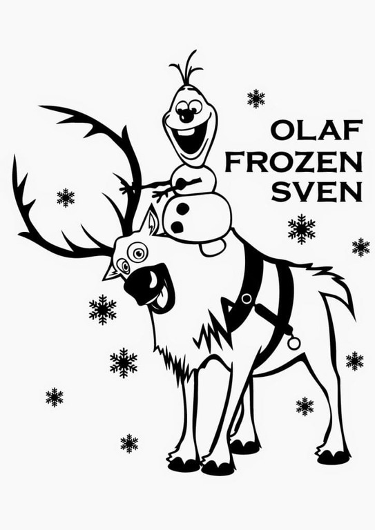 Nakreslete Frozen Olaf a Sven omalovánka