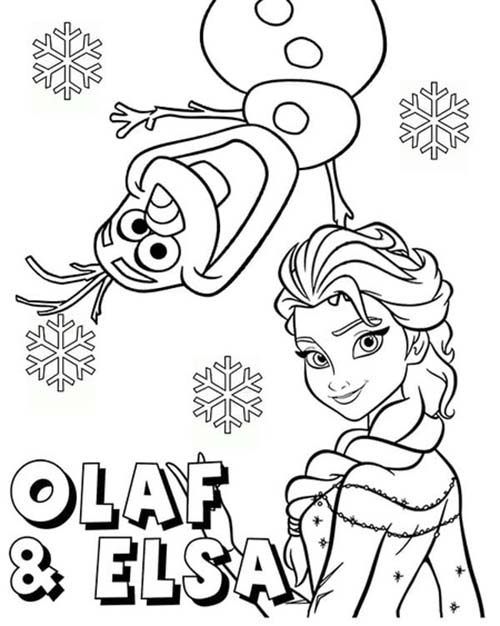 Nakreslete Olaf a Elsa z Frozen omalovánka