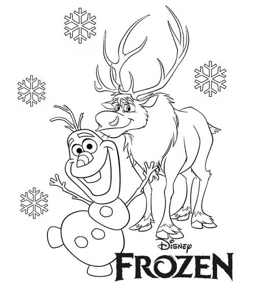 Nakreslete Olaf se Sven z Frozen omalovánka