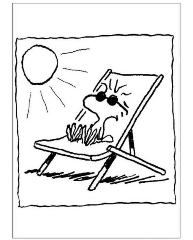 Woodstock se opaluje omalovánka