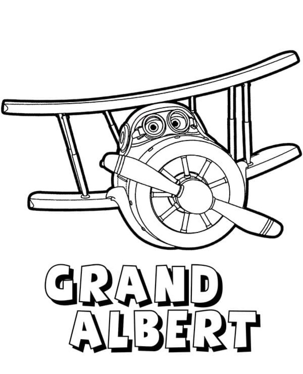 Nakreslete Grand Albert v Super Wings omalovánka