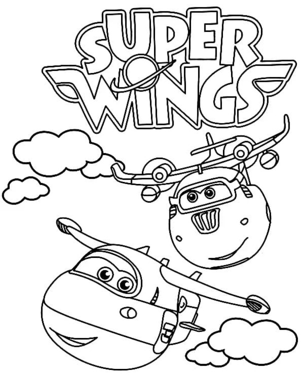 Nakreslete Jett a Donnie Super Wings omalovánka