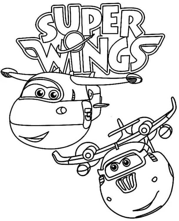 Nakreslete Super Wings Jett a Donnie omalovánka