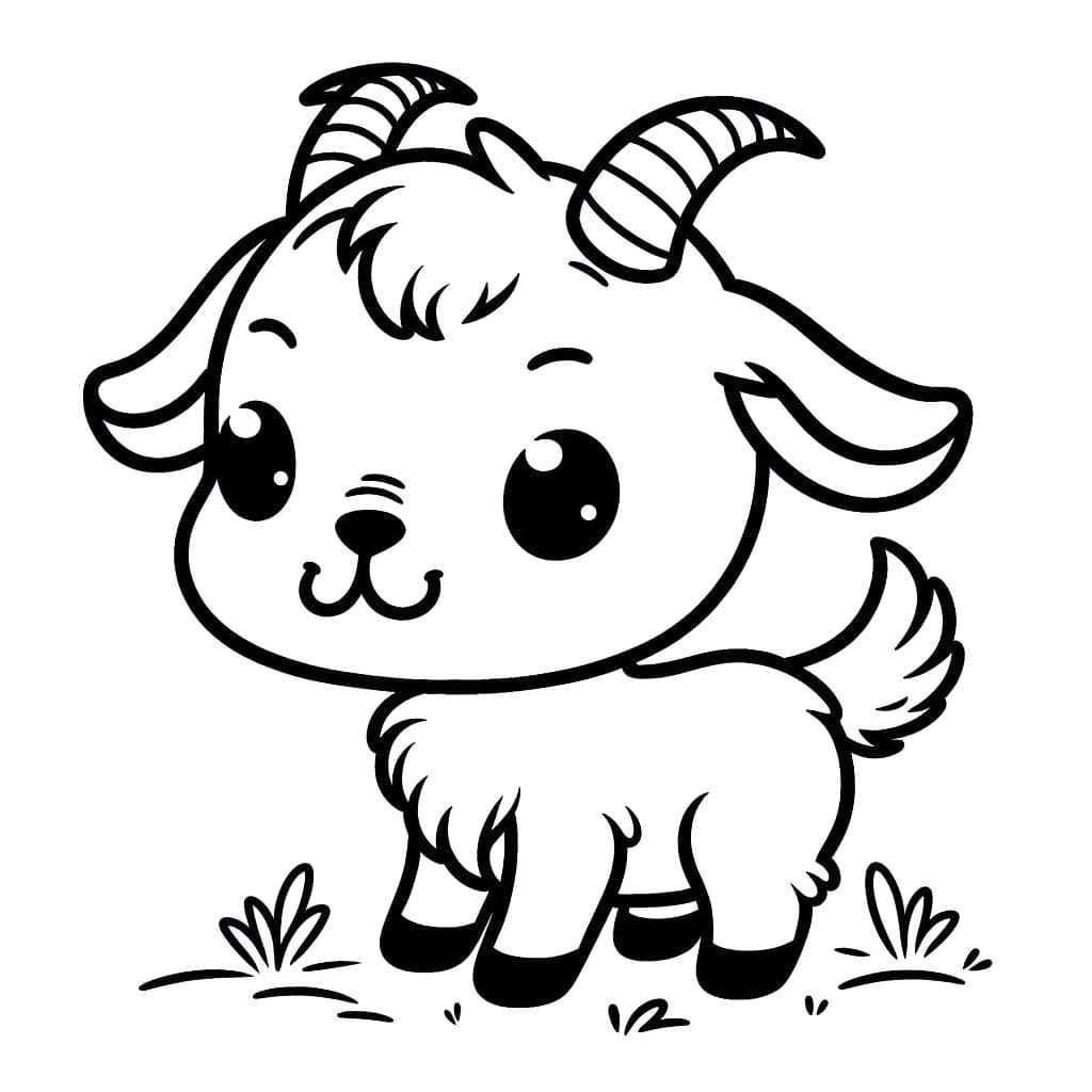 Kreslení koza 1 omalovánka