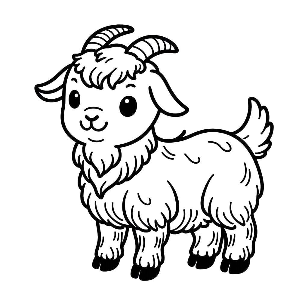Kreslení koza 2 omalovánka