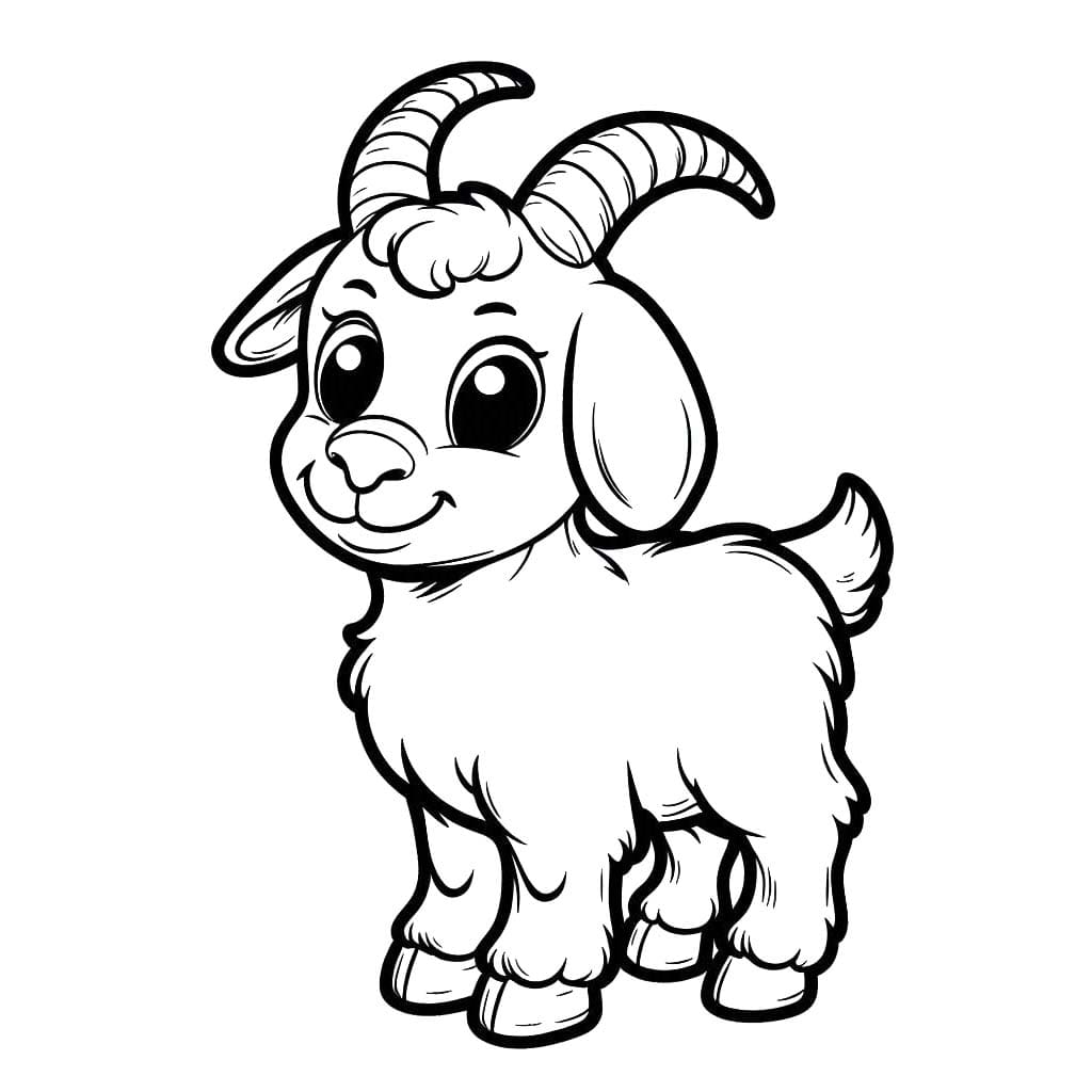 Kreslení koza 3 omalovánka