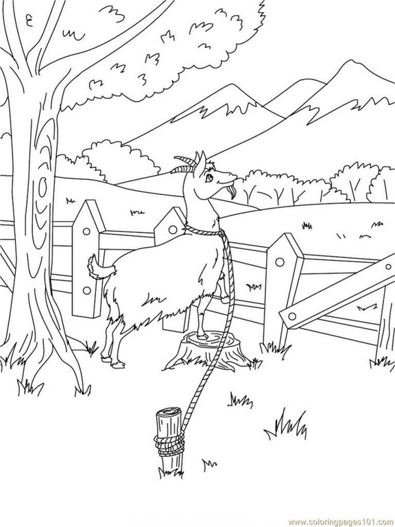 Kreslení koza tisknutelné omalovánka