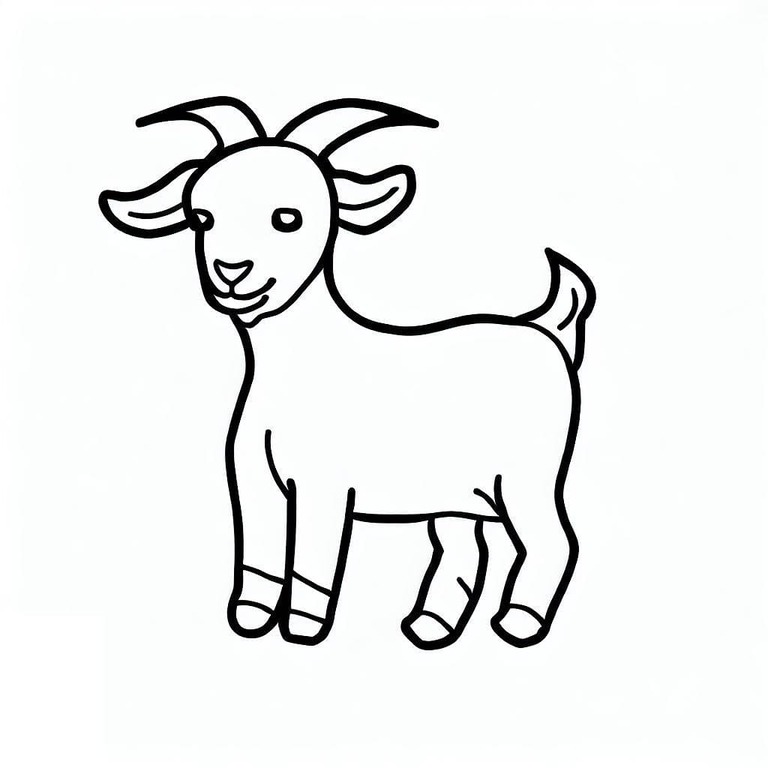 Kreslení koza velmi snadné omalovánka