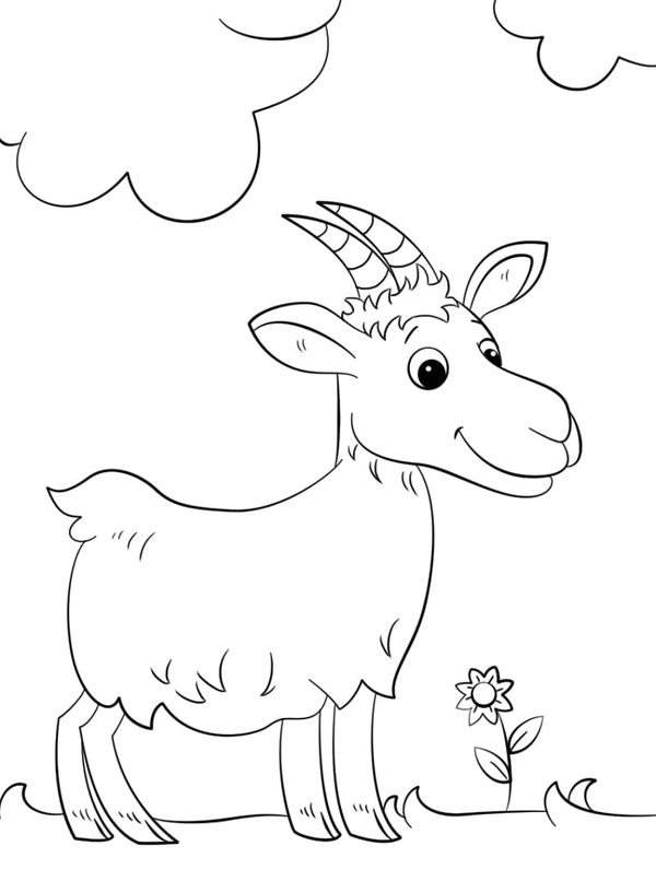 Kreslení rozkošné koza omalovánka