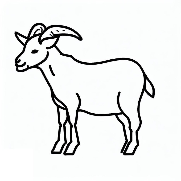 Kreslení zdarma koza omalovánka