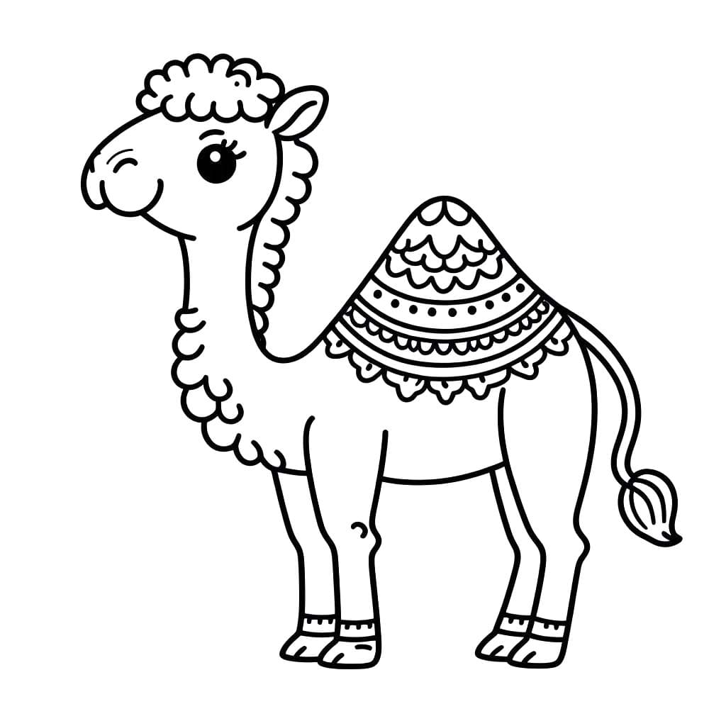 Velbloud 3 omalovánka