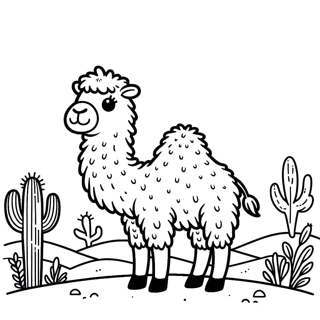 Velbloud 4 omalovánka