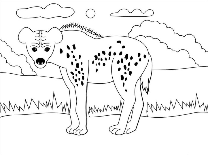 Velmi snadné Hyena omalovánka