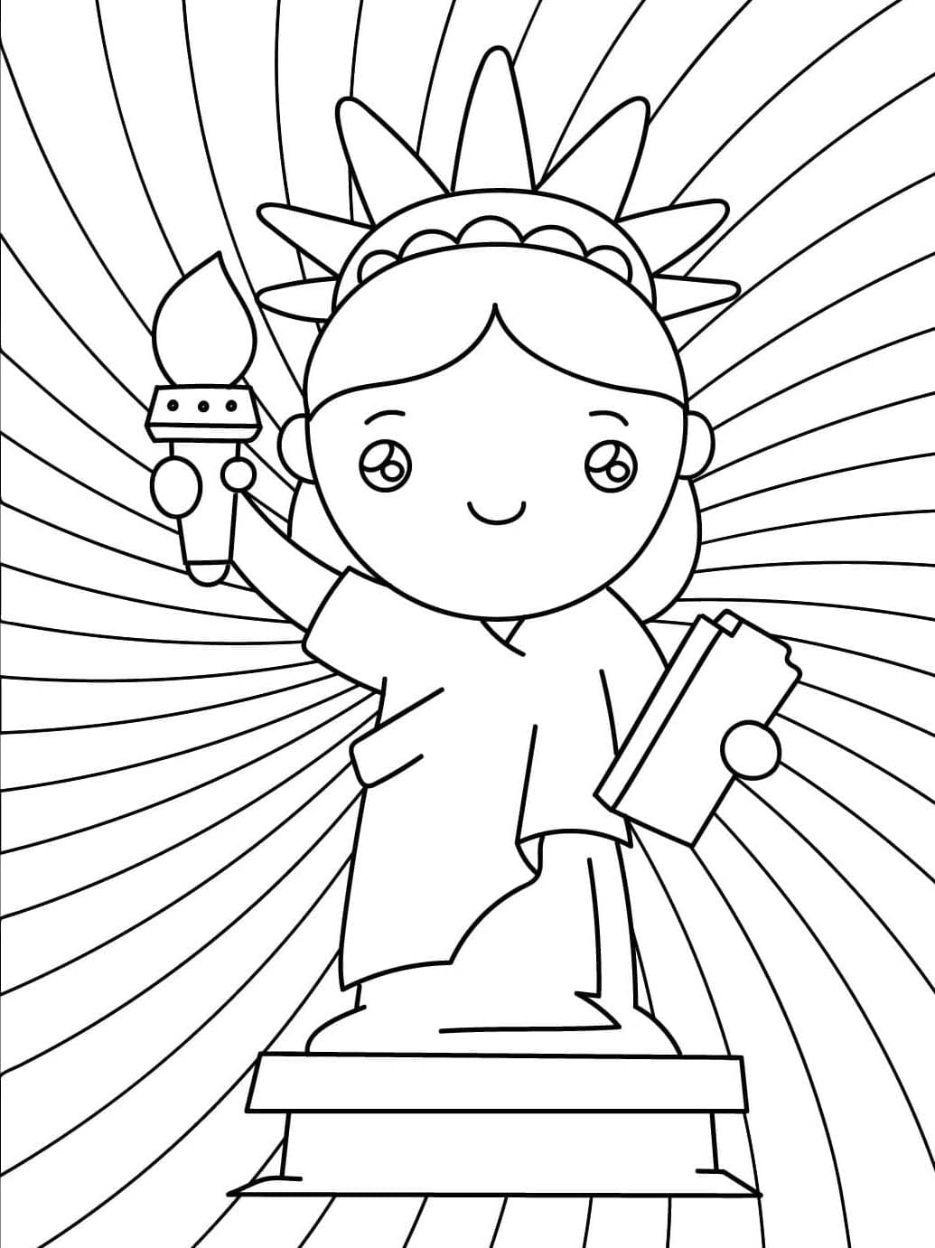 Nakreslete Socha Svobody k vytisknutí zdarma omalovánka