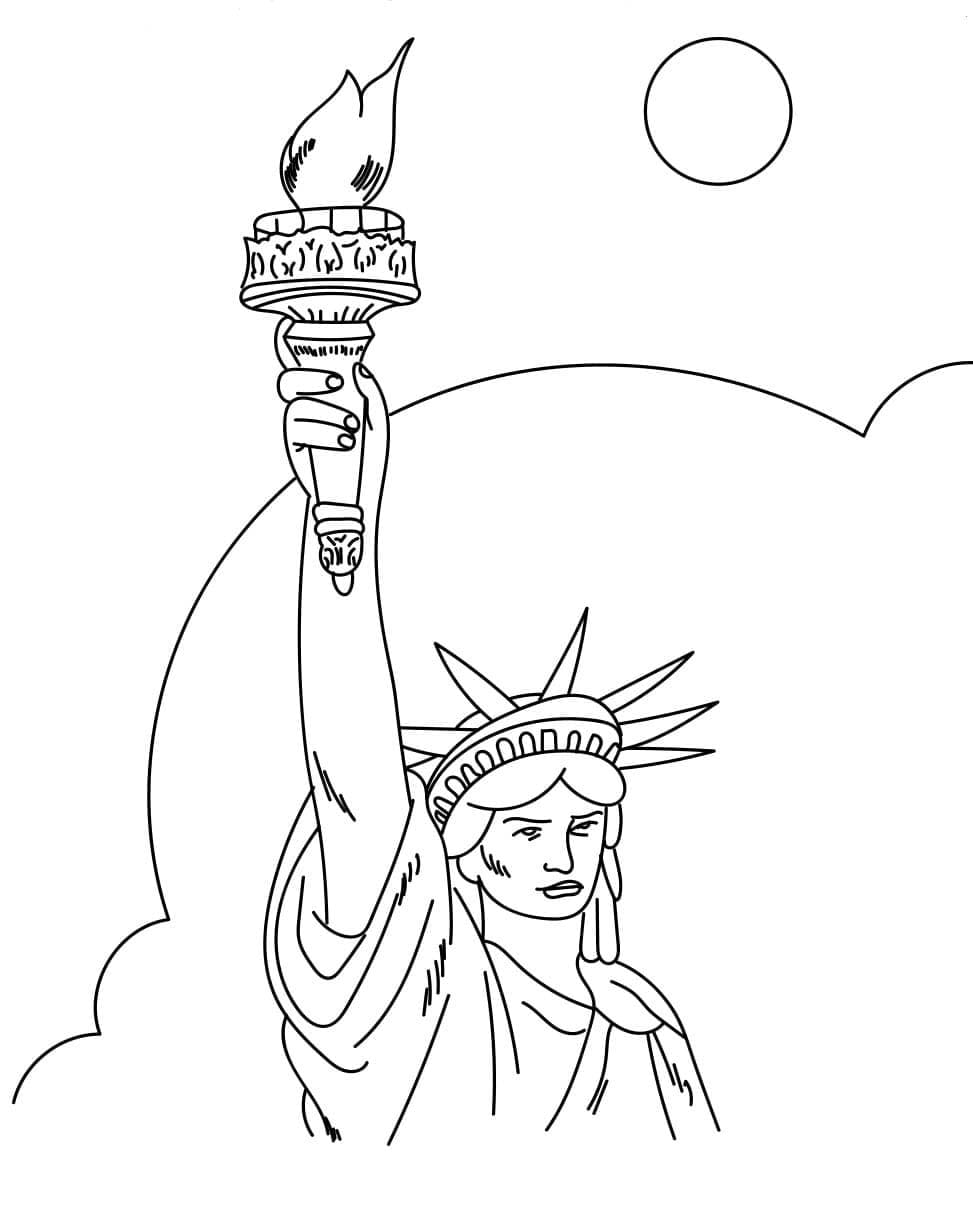 Nakreslete Socha Svobody snadné omalovánka