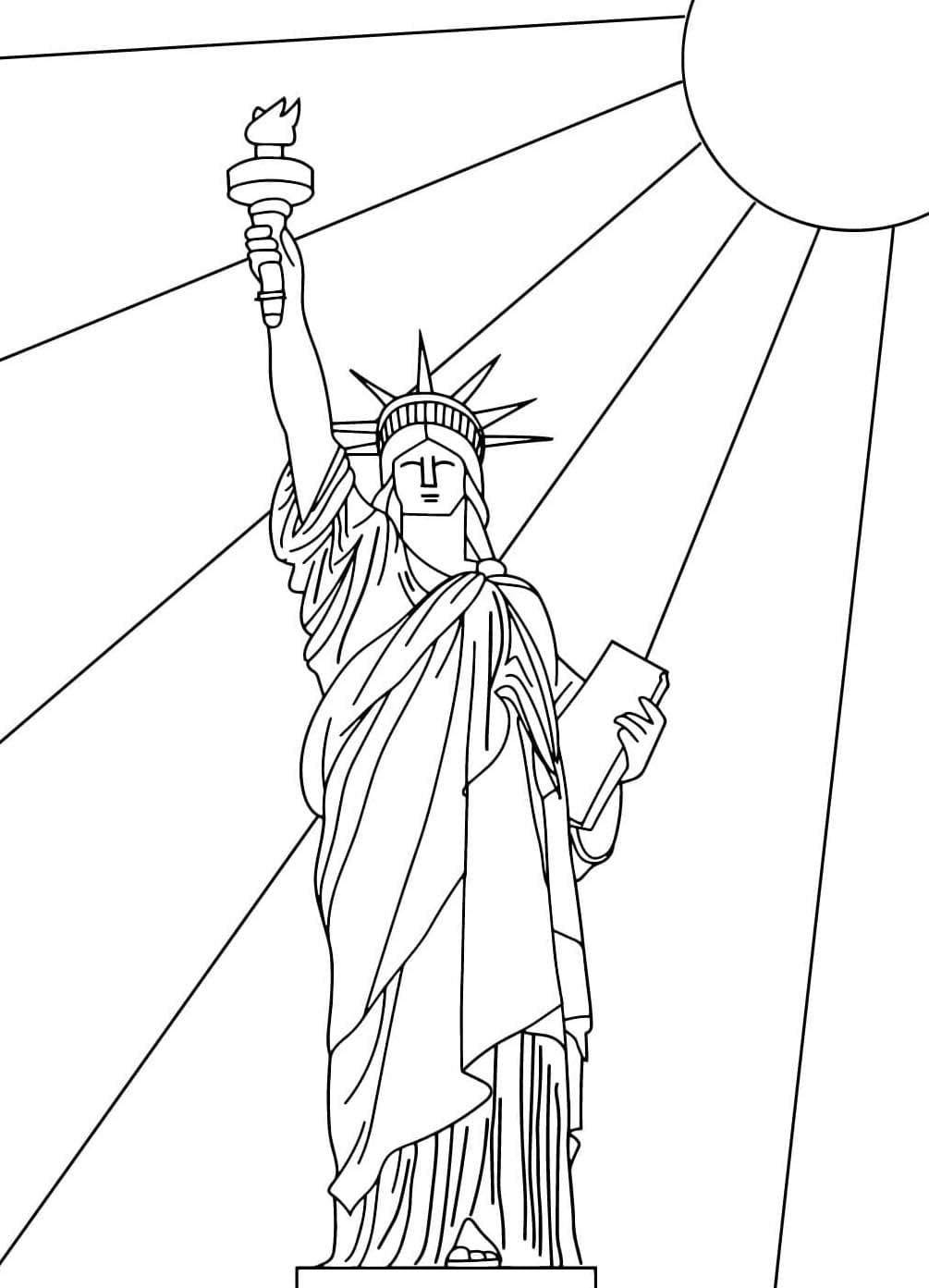 Nakreslete Socha Svobody tisknutelné omalovánka