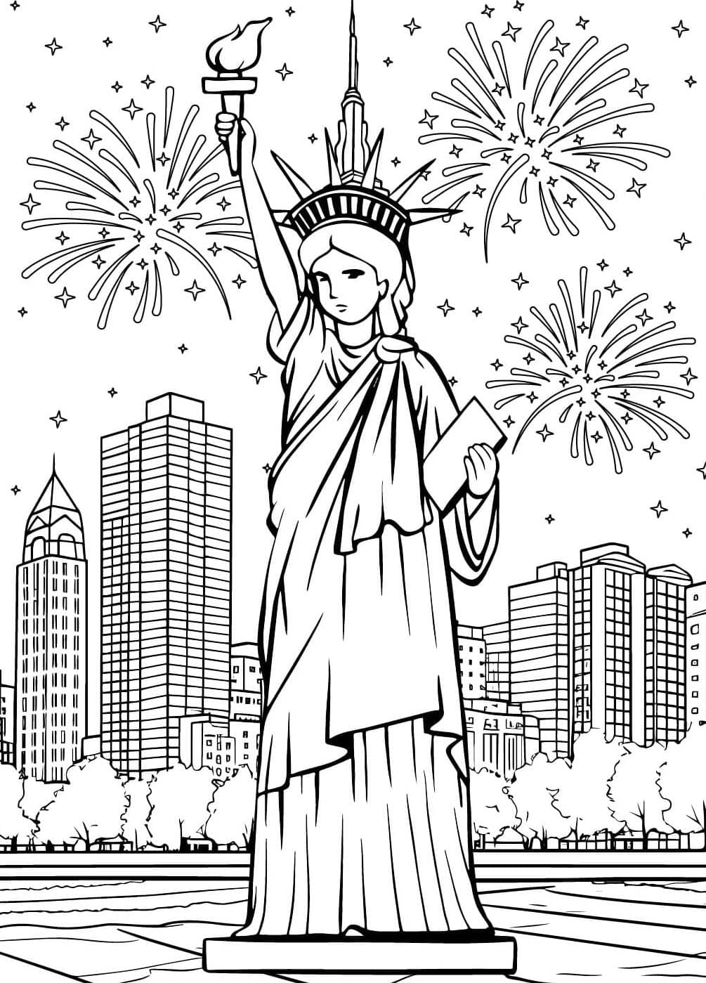 Nakreslete Socha Svobody omalovánka