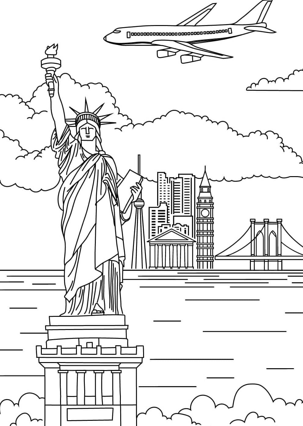 Nakreslete obraz Socha Svobody omalovánka