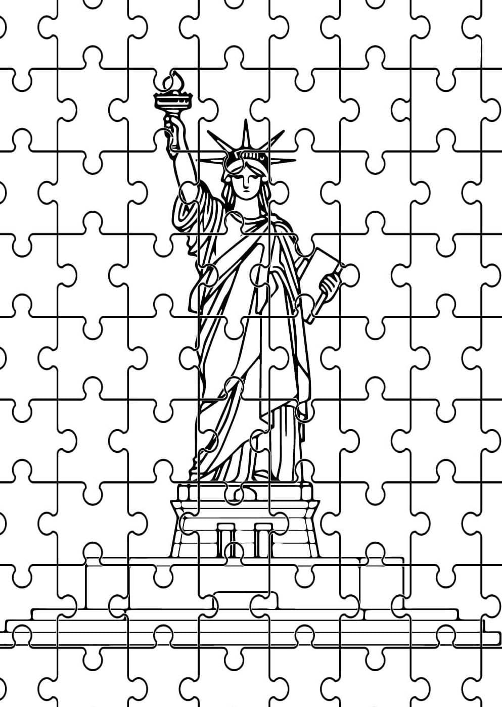 Socha Svobody k vytisknutí omalovánka