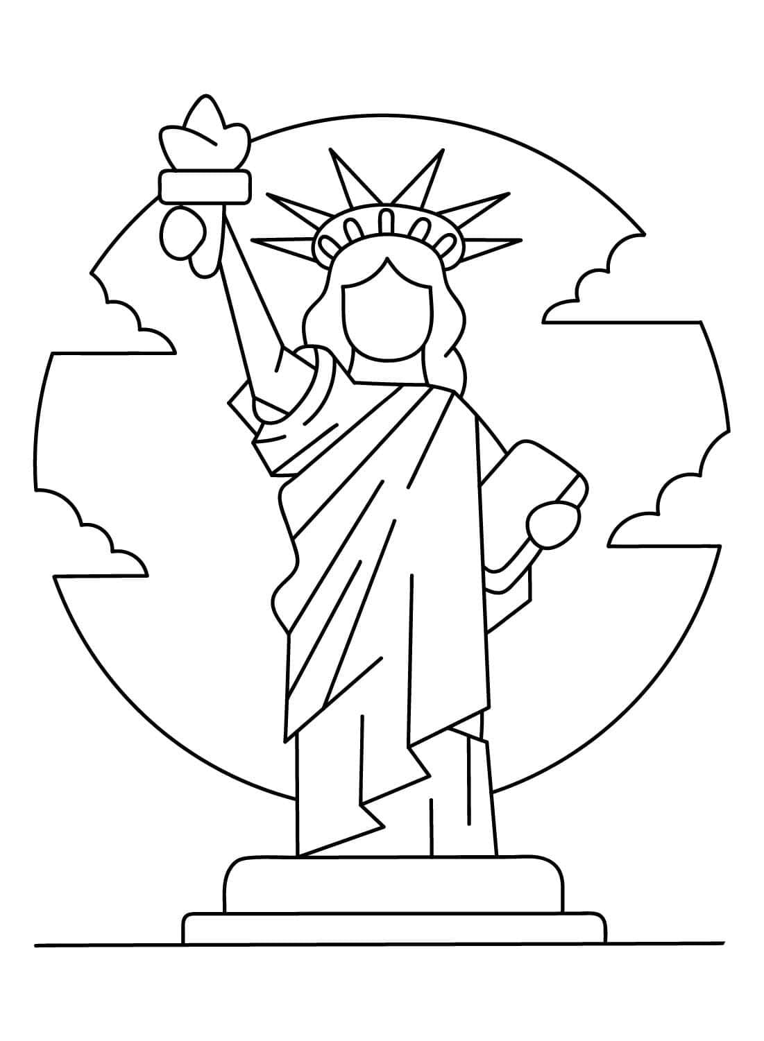 Socha Svobody pro děti omalovánka