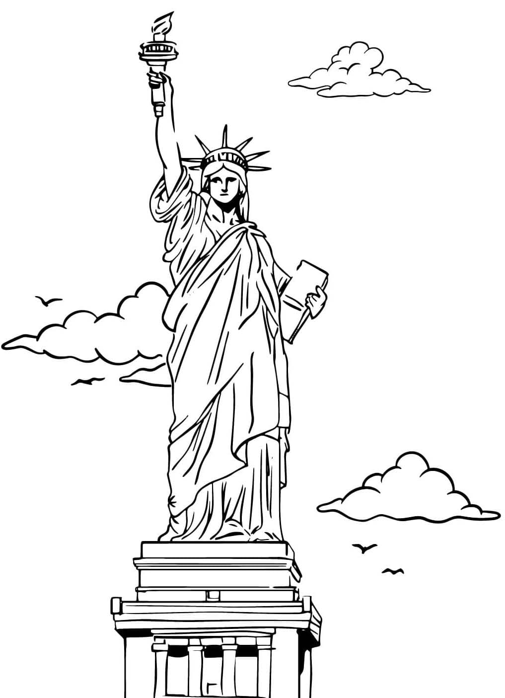 Socha Svobody snadné omalovánka