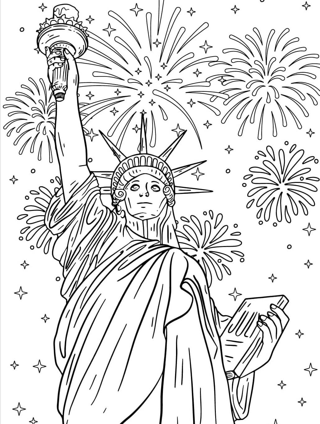 Socha Svobody velmi snadné omalovánka